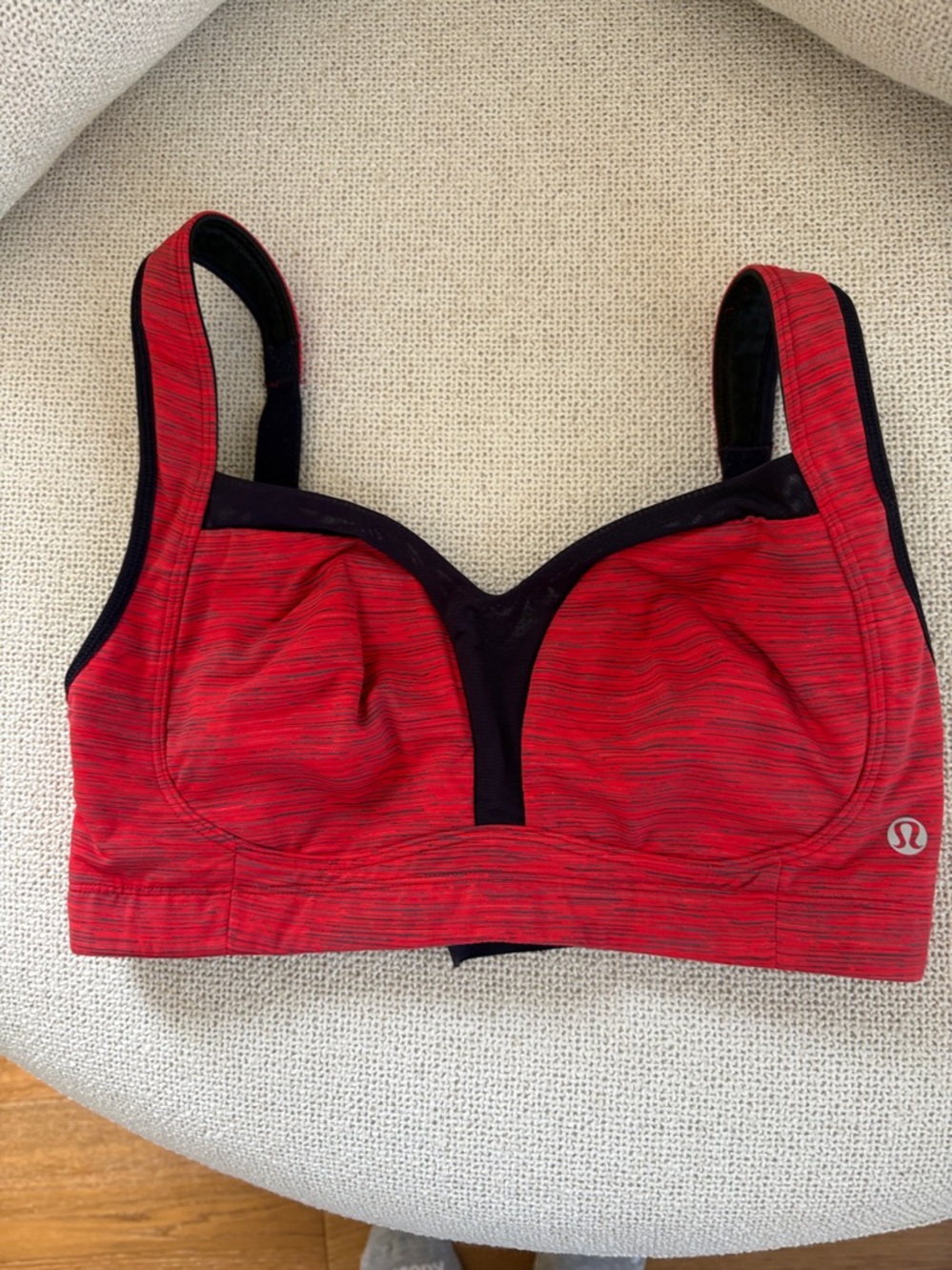 lululemon athletica Red Sports Bra with Navy Trim